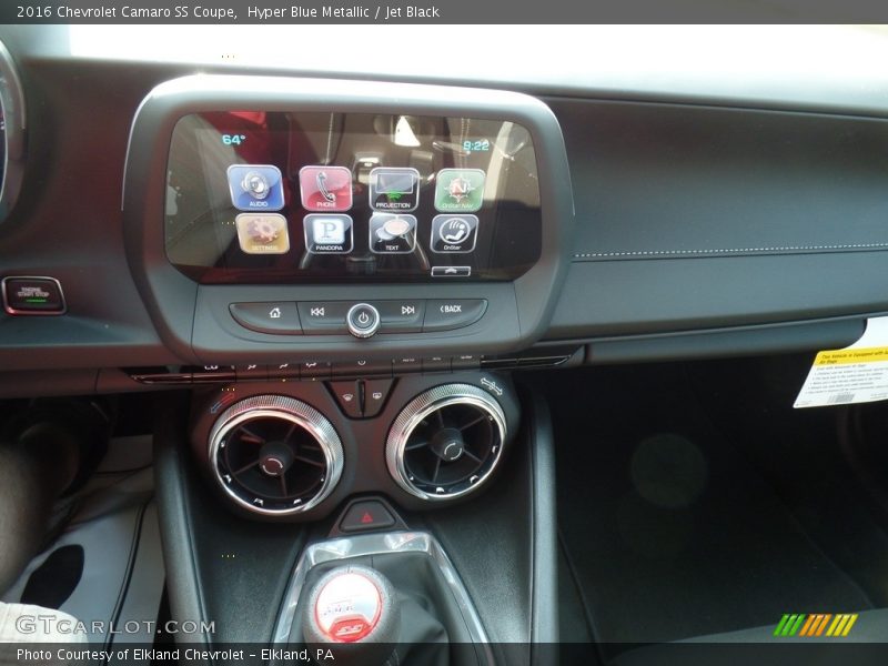 Hyper Blue Metallic / Jet Black 2016 Chevrolet Camaro SS Coupe