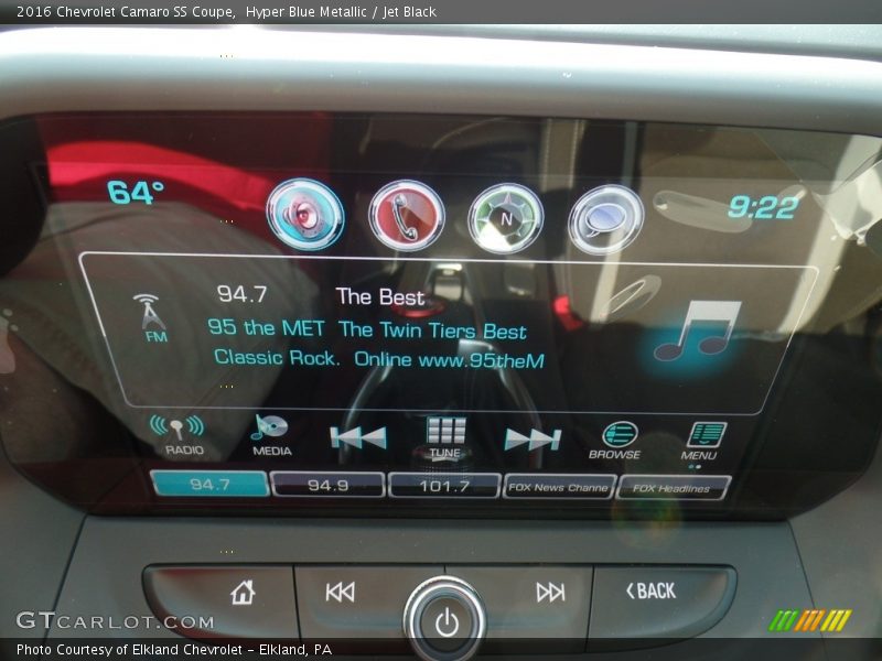 Hyper Blue Metallic / Jet Black 2016 Chevrolet Camaro SS Coupe