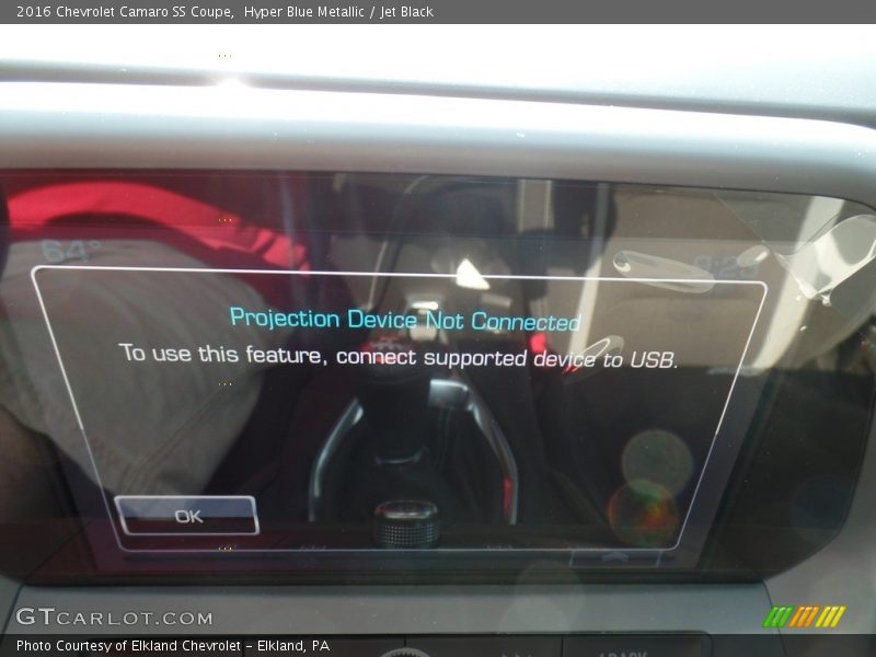 Hyper Blue Metallic / Jet Black 2016 Chevrolet Camaro SS Coupe