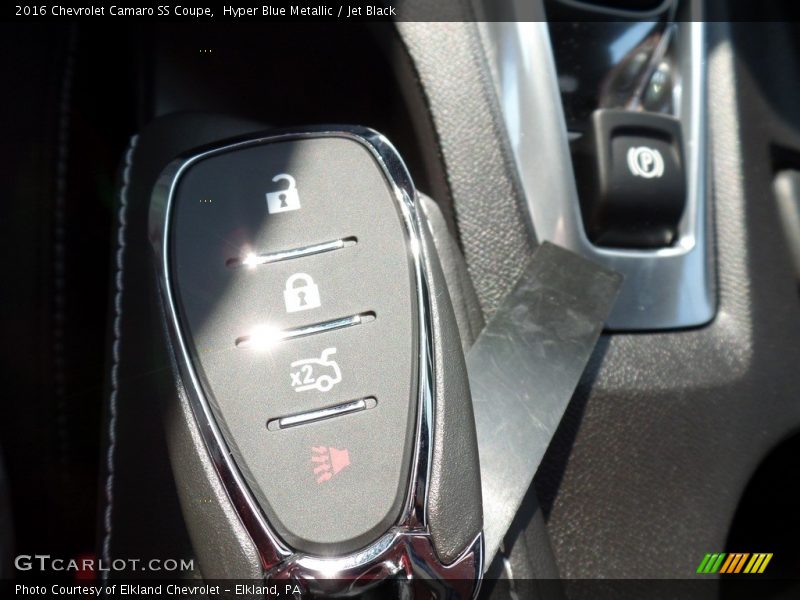 Hyper Blue Metallic / Jet Black 2016 Chevrolet Camaro SS Coupe