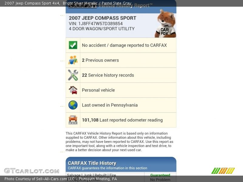 Bright Silver Metallic / Pastel Slate Gray 2007 Jeep Compass Sport 4x4