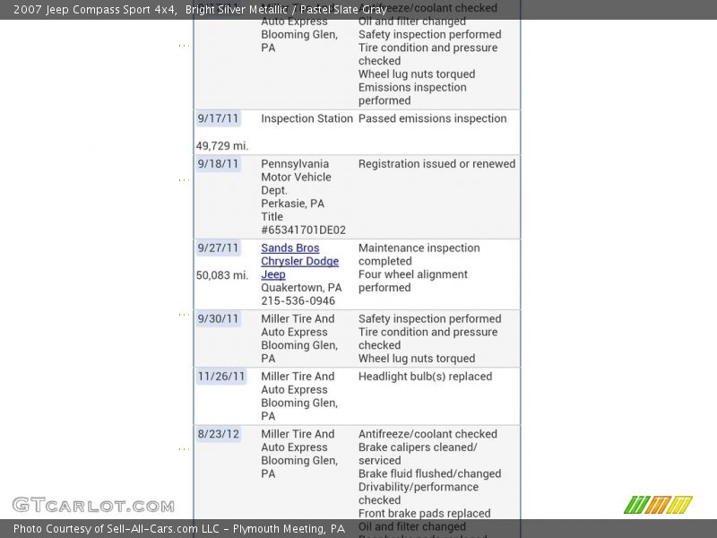Bright Silver Metallic / Pastel Slate Gray 2007 Jeep Compass Sport 4x4