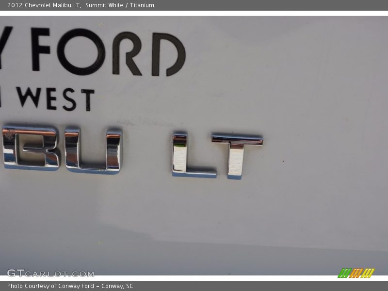 Summit White / Titanium 2012 Chevrolet Malibu LT