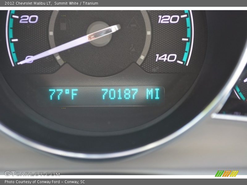 Summit White / Titanium 2012 Chevrolet Malibu LT