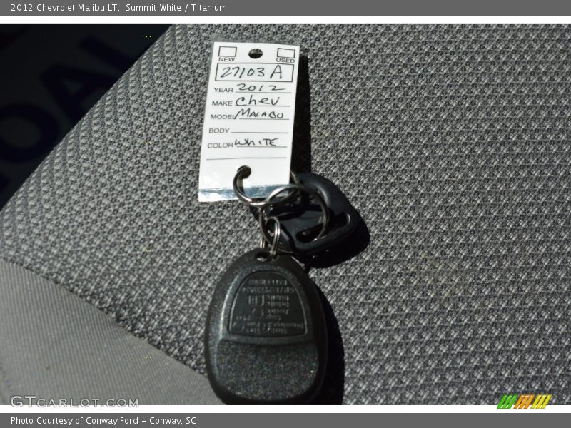 Summit White / Titanium 2012 Chevrolet Malibu LT