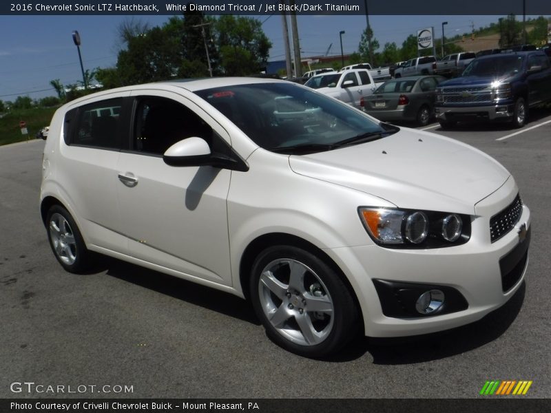 White Diamond Tricoat / Jet Black/Dark Titanium 2016 Chevrolet Sonic LTZ Hatchback