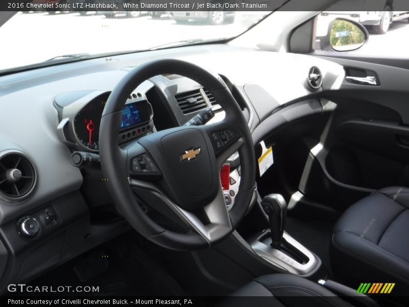 White Diamond Tricoat / Jet Black/Dark Titanium 2016 Chevrolet Sonic LTZ Hatchback
