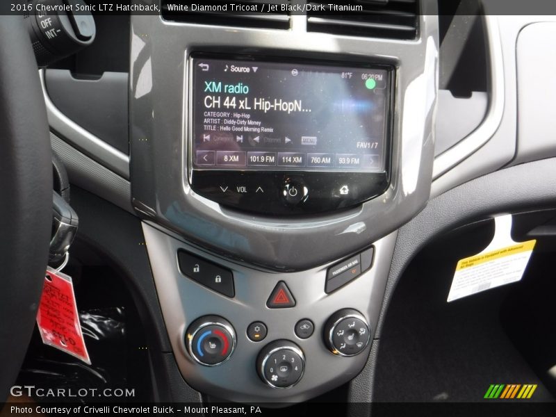 White Diamond Tricoat / Jet Black/Dark Titanium 2016 Chevrolet Sonic LTZ Hatchback