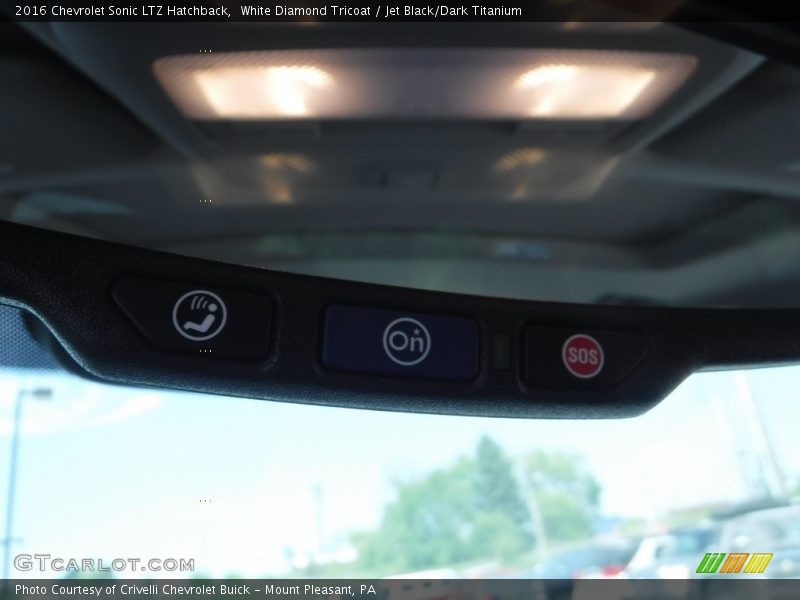 White Diamond Tricoat / Jet Black/Dark Titanium 2016 Chevrolet Sonic LTZ Hatchback