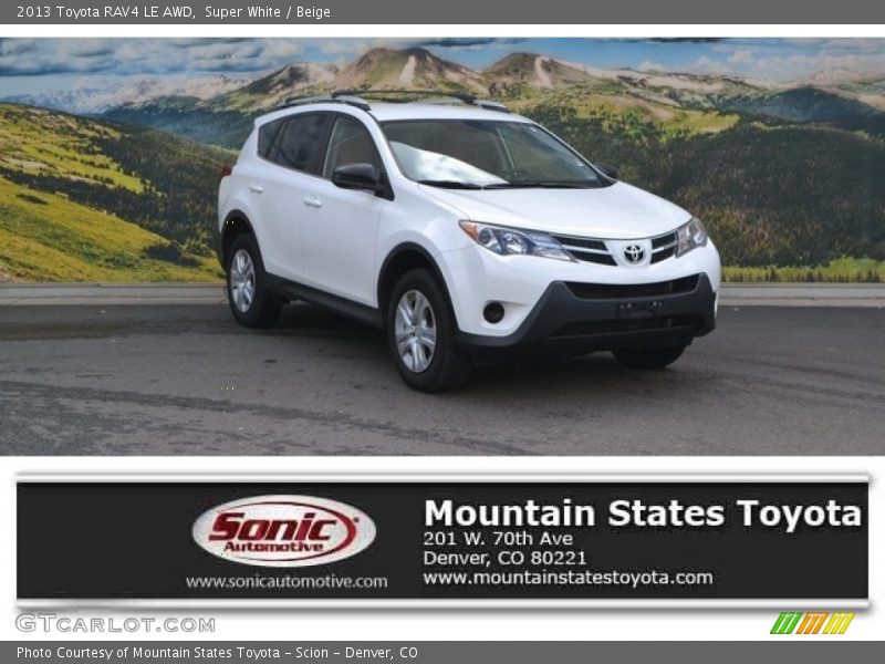 Super White / Beige 2013 Toyota RAV4 LE AWD