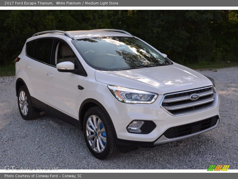 White Platinum / Medium Light Stone 2017 Ford Escape Titanium
