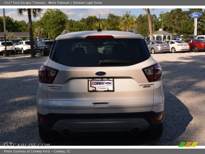White Platinum / Medium Light Stone 2017 Ford Escape Titanium