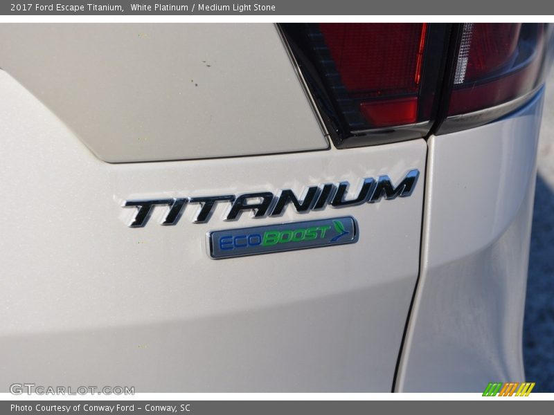 White Platinum / Medium Light Stone 2017 Ford Escape Titanium