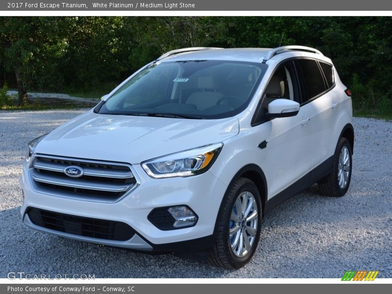 White Platinum / Medium Light Stone 2017 Ford Escape Titanium