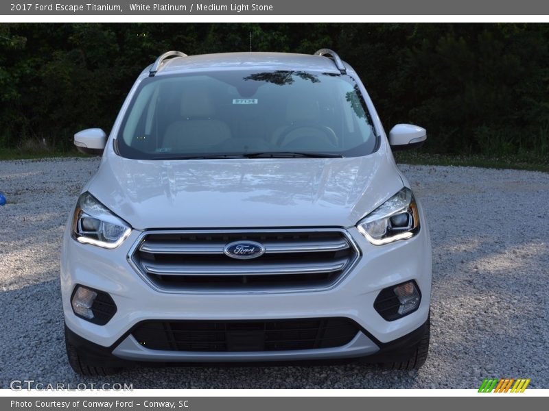 White Platinum / Medium Light Stone 2017 Ford Escape Titanium