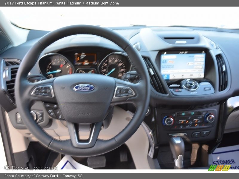 White Platinum / Medium Light Stone 2017 Ford Escape Titanium