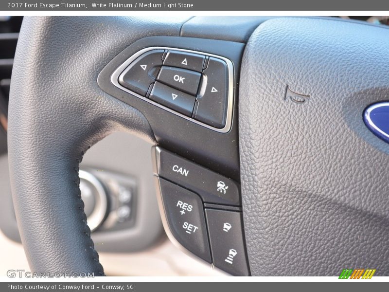 White Platinum / Medium Light Stone 2017 Ford Escape Titanium