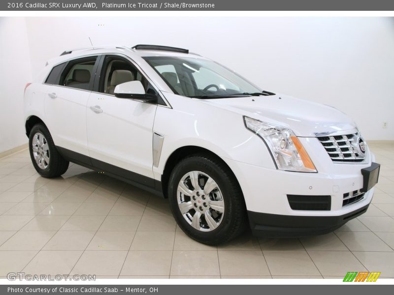 Platinum Ice Tricoat / Shale/Brownstone 2016 Cadillac SRX Luxury AWD