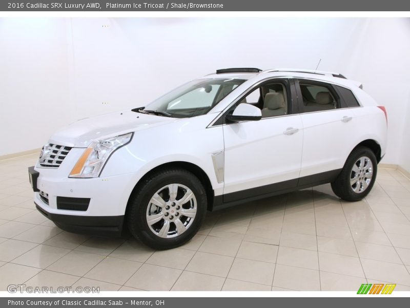 Platinum Ice Tricoat / Shale/Brownstone 2016 Cadillac SRX Luxury AWD
