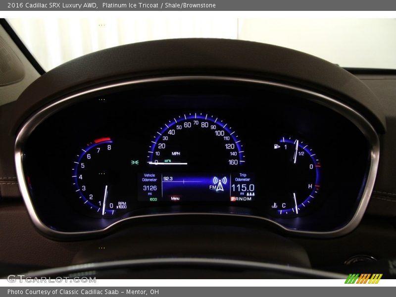 Platinum Ice Tricoat / Shale/Brownstone 2016 Cadillac SRX Luxury AWD