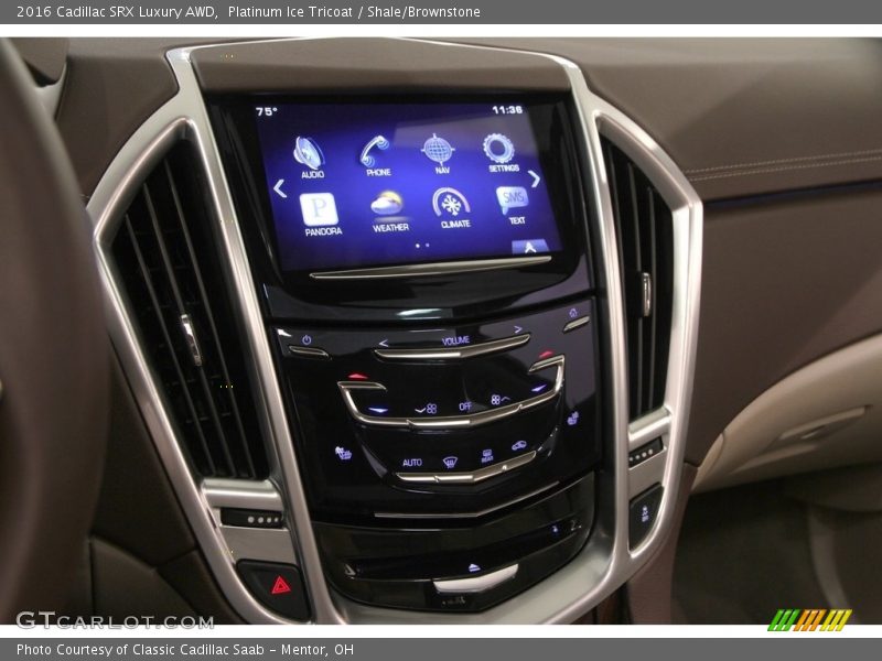 Platinum Ice Tricoat / Shale/Brownstone 2016 Cadillac SRX Luxury AWD