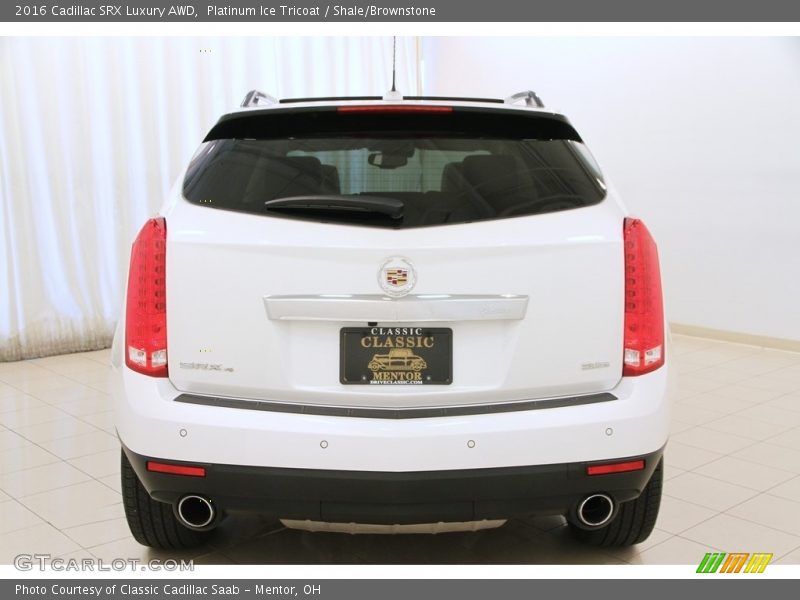 Platinum Ice Tricoat / Shale/Brownstone 2016 Cadillac SRX Luxury AWD