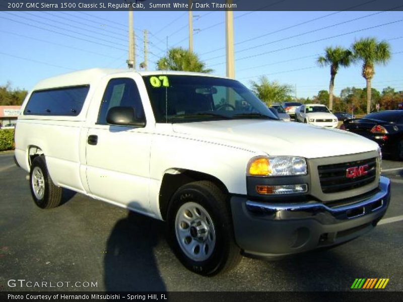 Summit White / Dark Titanium 2007 GMC Sierra 1500 Classic SL Regular Cab