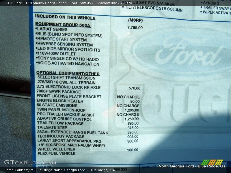 Shadow Black / Black 2016 Ford F150 Shelby Cobra Edtion SuperCrew 4x4