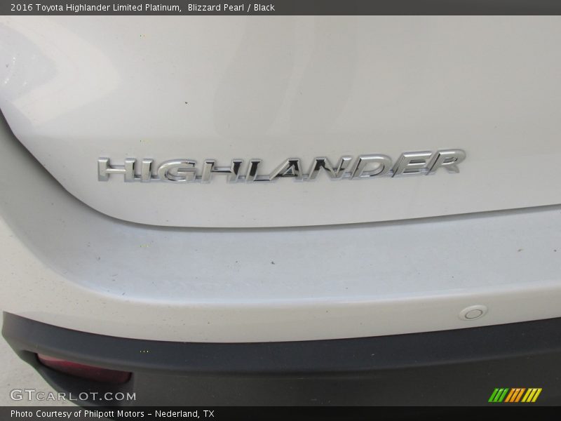 Blizzard Pearl / Black 2016 Toyota Highlander Limited Platinum
