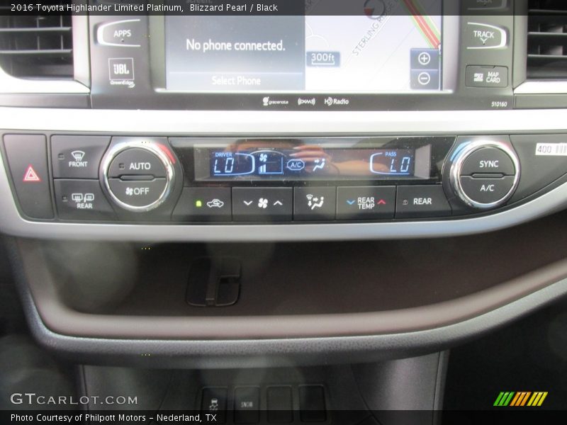 Blizzard Pearl / Black 2016 Toyota Highlander Limited Platinum