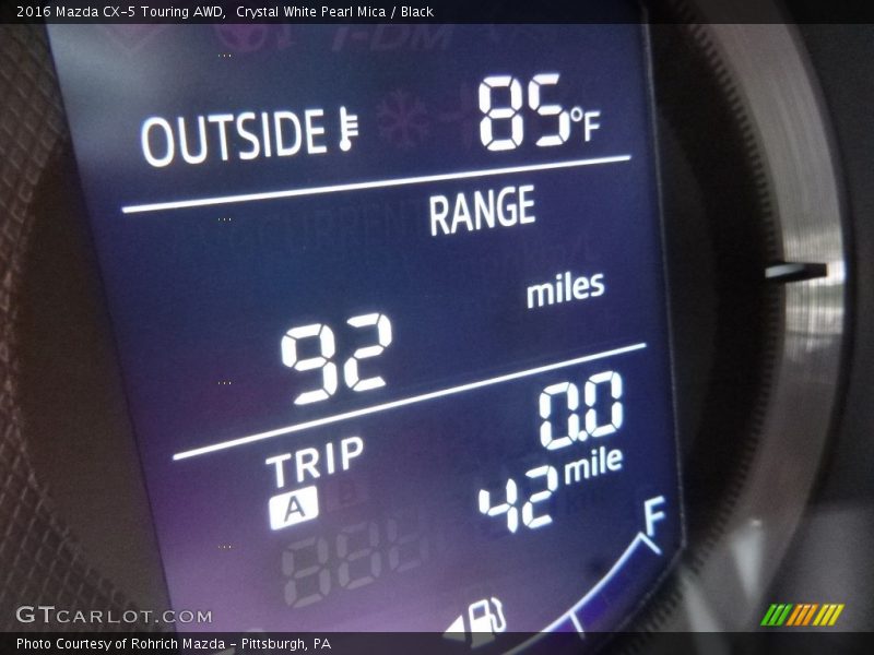Crystal White Pearl Mica / Black 2016 Mazda CX-5 Touring AWD