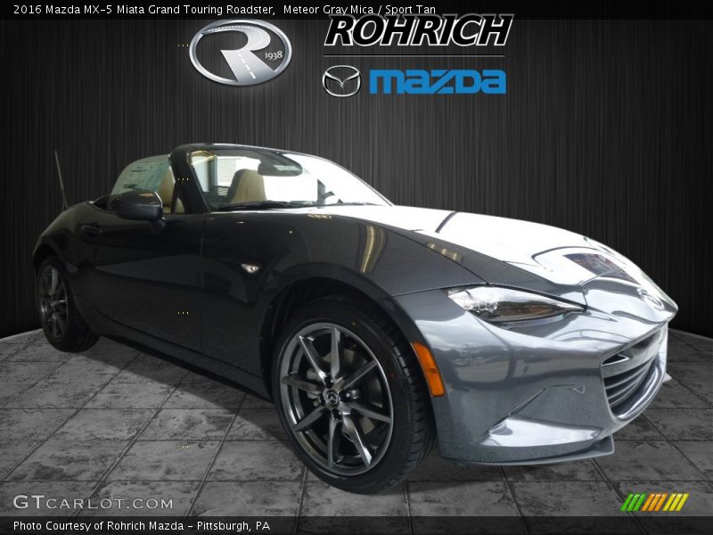 Meteor Gray Mica / Sport Tan 2016 Mazda MX-5 Miata Grand Touring Roadster