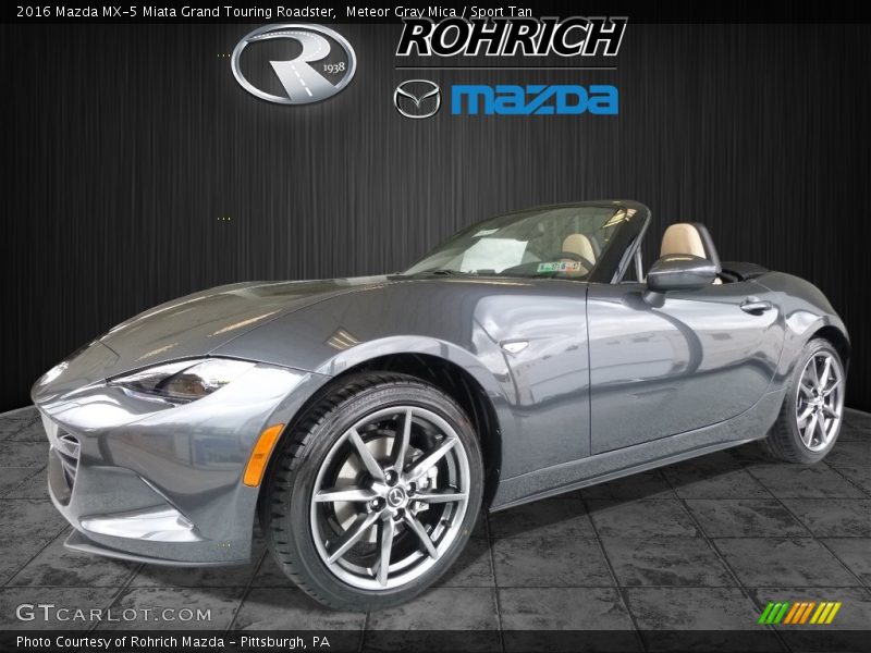 Meteor Gray Mica / Sport Tan 2016 Mazda MX-5 Miata Grand Touring Roadster