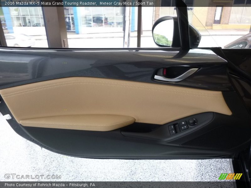 Meteor Gray Mica / Sport Tan 2016 Mazda MX-5 Miata Grand Touring Roadster