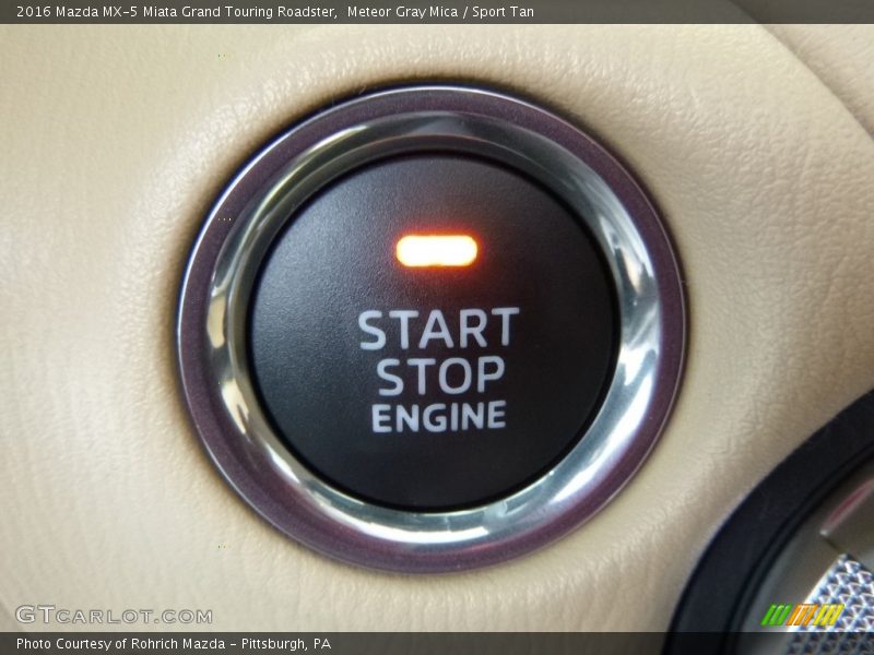 Meteor Gray Mica / Sport Tan 2016 Mazda MX-5 Miata Grand Touring Roadster
