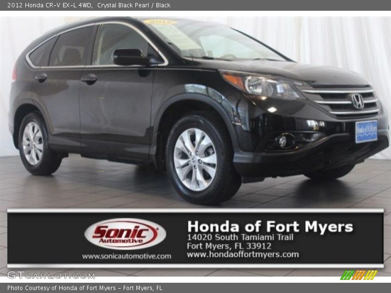 Crystal Black Pearl / Black 2012 Honda CR-V EX-L 4WD