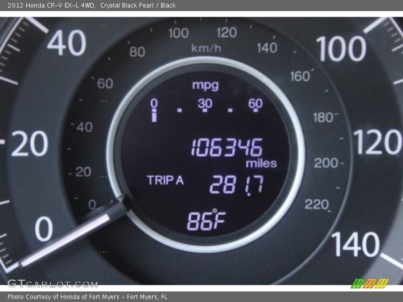 Crystal Black Pearl / Black 2012 Honda CR-V EX-L 4WD