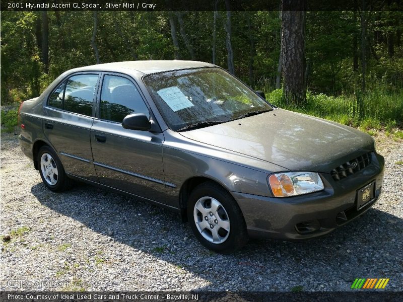 Silver Mist / Gray 2001 Hyundai Accent GL Sedan