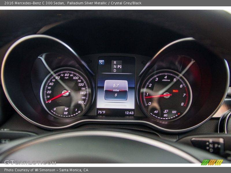 Palladium Silver Metallic / Crystal Grey/Black 2016 Mercedes-Benz C 300 Sedan