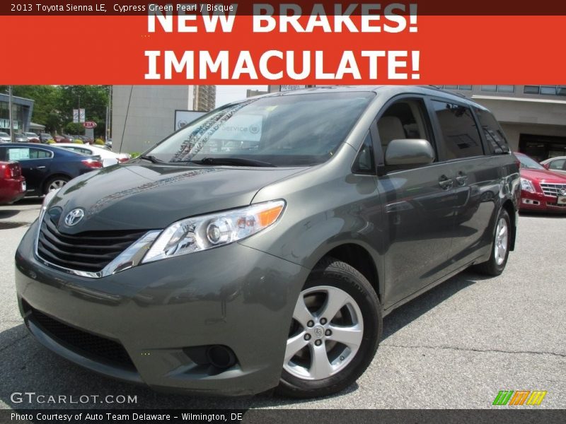Cypress Green Pearl / Bisque 2013 Toyota Sienna LE