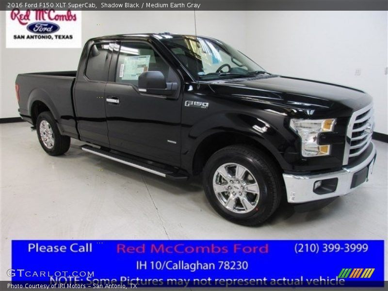 Shadow Black / Medium Earth Gray 2016 Ford F150 XLT SuperCab