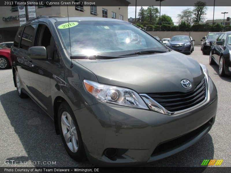 Cypress Green Pearl / Bisque 2013 Toyota Sienna LE