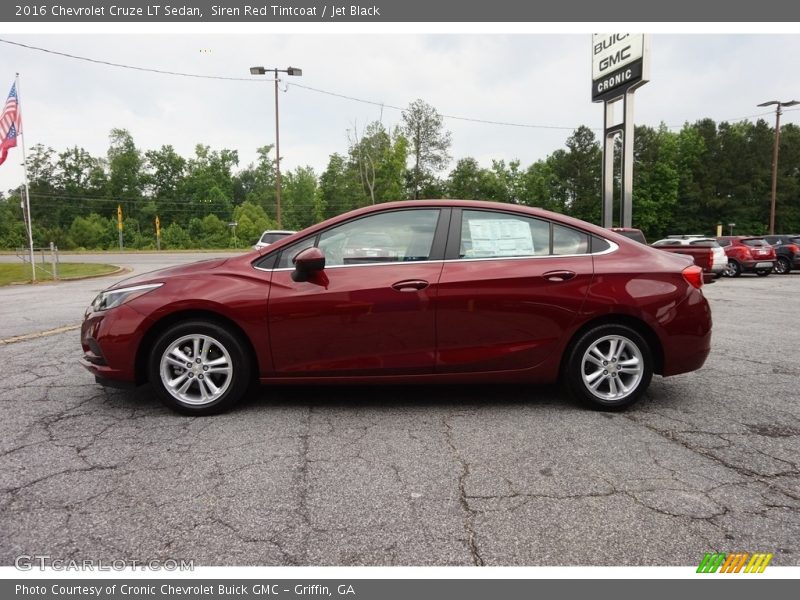Siren Red Tintcoat / Jet Black 2016 Chevrolet Cruze LT Sedan