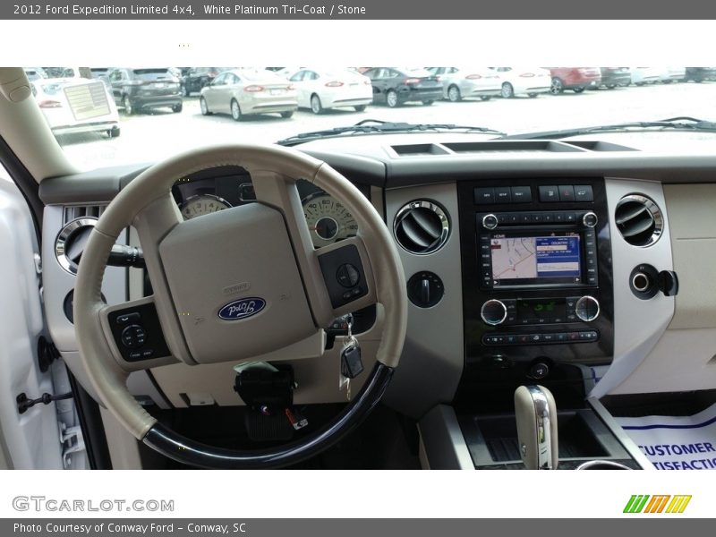 White Platinum Tri-Coat / Stone 2012 Ford Expedition Limited 4x4