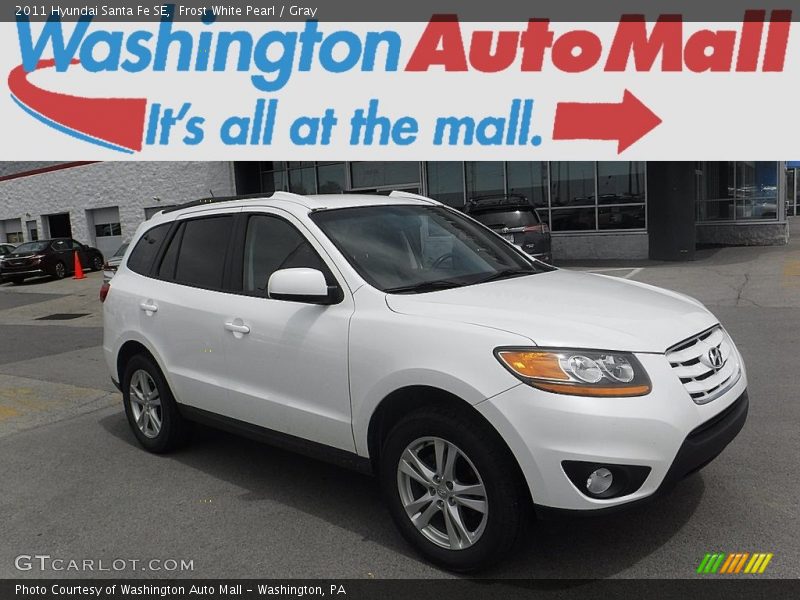 Frost White Pearl / Gray 2011 Hyundai Santa Fe SE