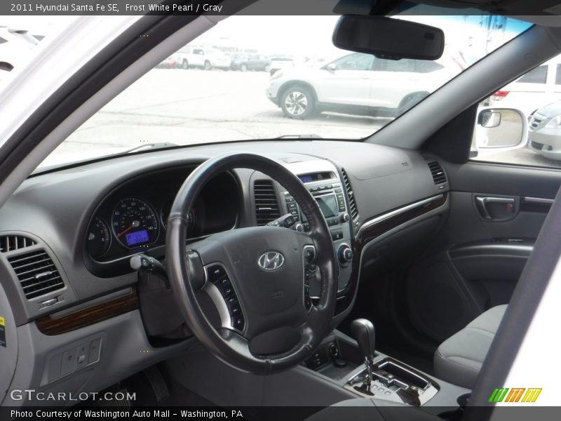Frost White Pearl / Gray 2011 Hyundai Santa Fe SE