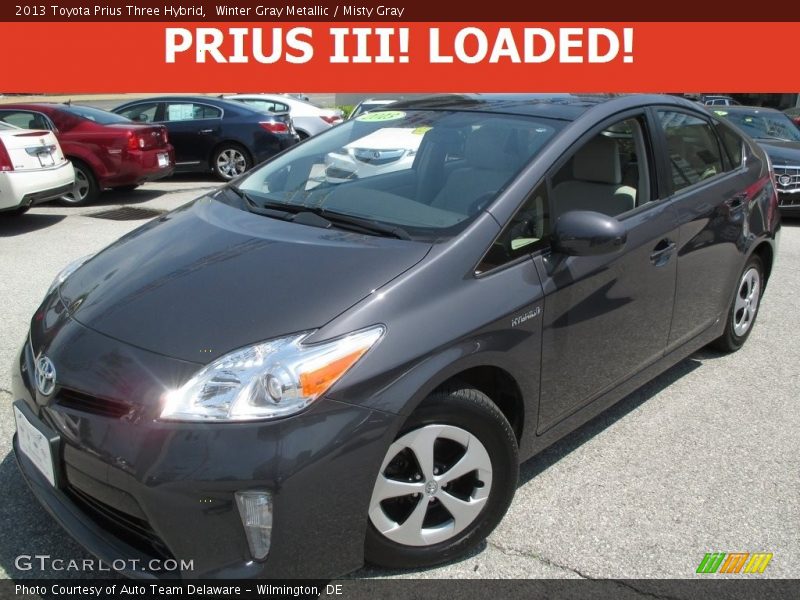 Winter Gray Metallic / Misty Gray 2013 Toyota Prius Three Hybrid