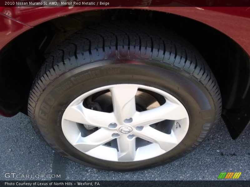 Merlot Red Metallic / Beige 2010 Nissan Murano SL AWD