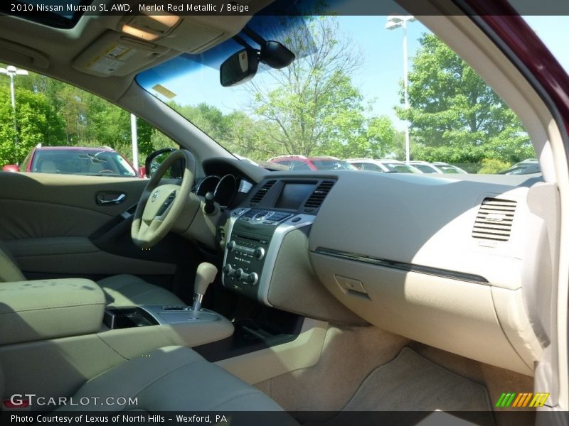 Merlot Red Metallic / Beige 2010 Nissan Murano SL AWD