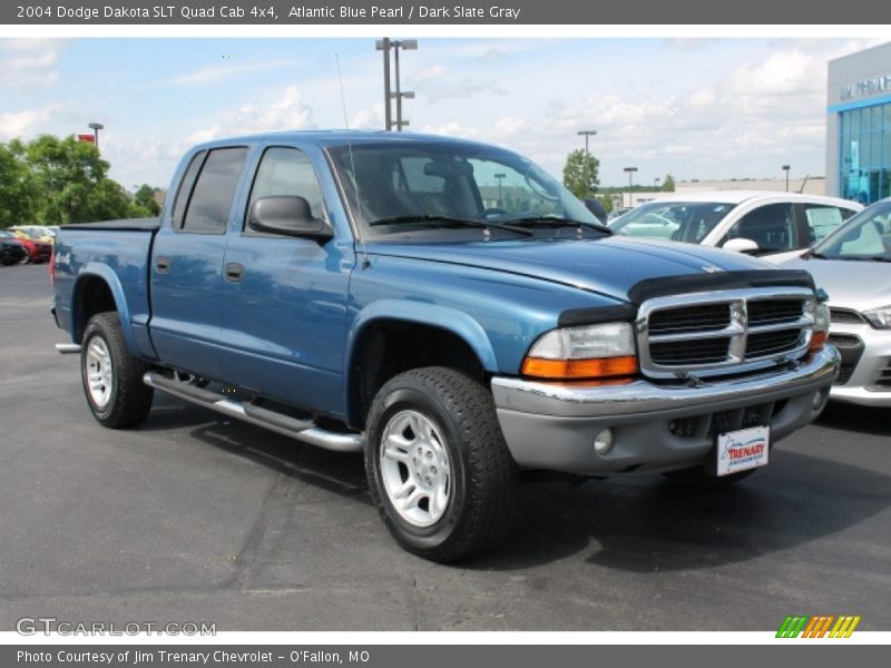 Atlantic Blue Pearl / Dark Slate Gray 2004 Dodge Dakota SLT Quad Cab 4x4